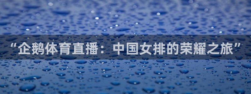 “企鹅体育直播：中国女排的荣耀之旅”